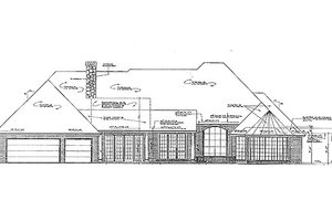 Exterior - Rear Elevation for European House Plan #310-942 - 4 bed, 3.5 bath