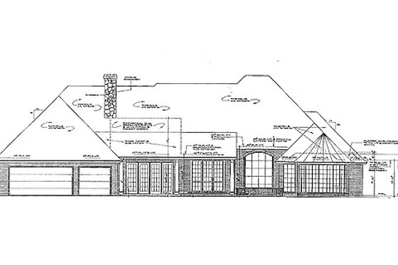 Exterior - Rear Elevation for European House Plan #310-942 - 4 bed, 3.5 bath