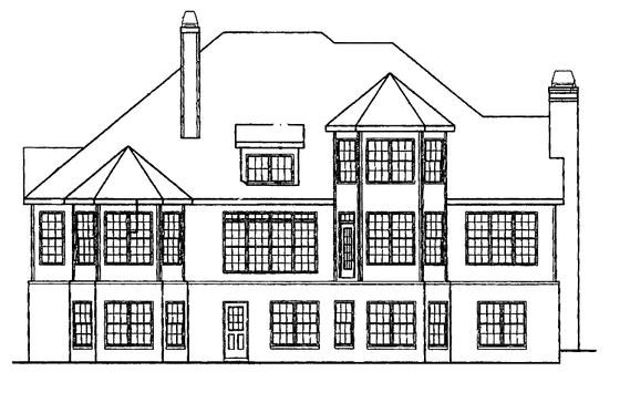 Exterior - Rear Elevation 2 for Country House Plan #927-642 - 4 bed, 3.5 bath