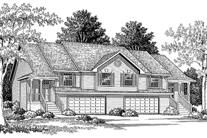 Country Exterior - Front Elevation Plan #70-1299