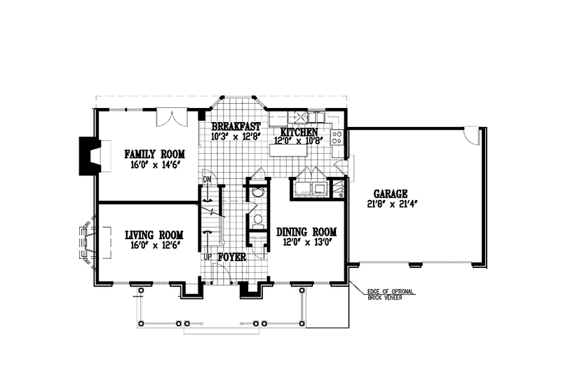 Architectural House Design - Floor Plan - Main Floor for Country House Plan #953-13 - 4 bed, 2.5 bath