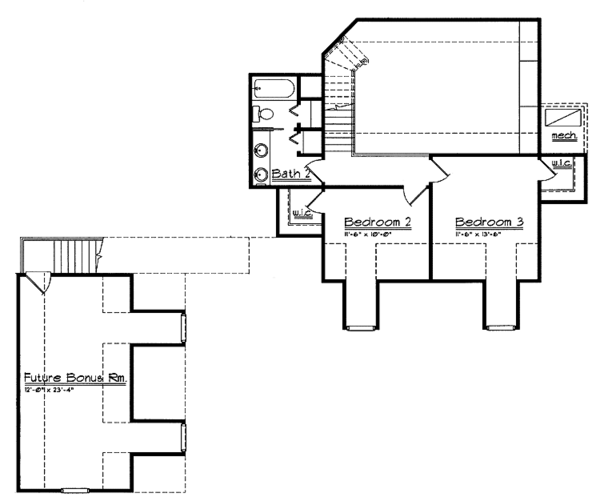Architectural House Design - Mediterranean Floor Plan - Upper Floor Plan #417-643