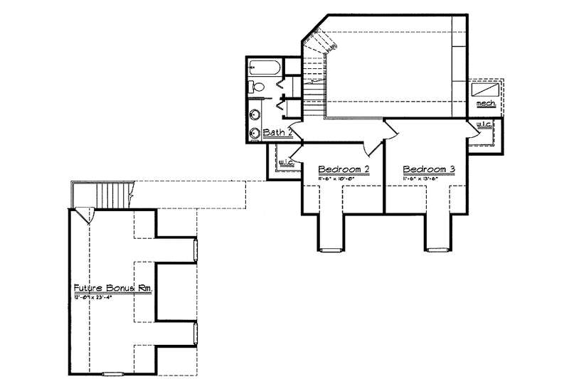Home Plan - Floor Plan - Upper Floor for Mediterranean House Plan #417-643 - 3 bed, 2.5 bath