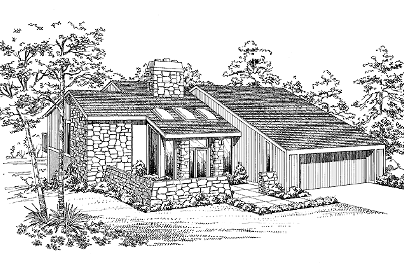 House Blueprint - Contemporary Exterior - Front Elevation Plan #72-767