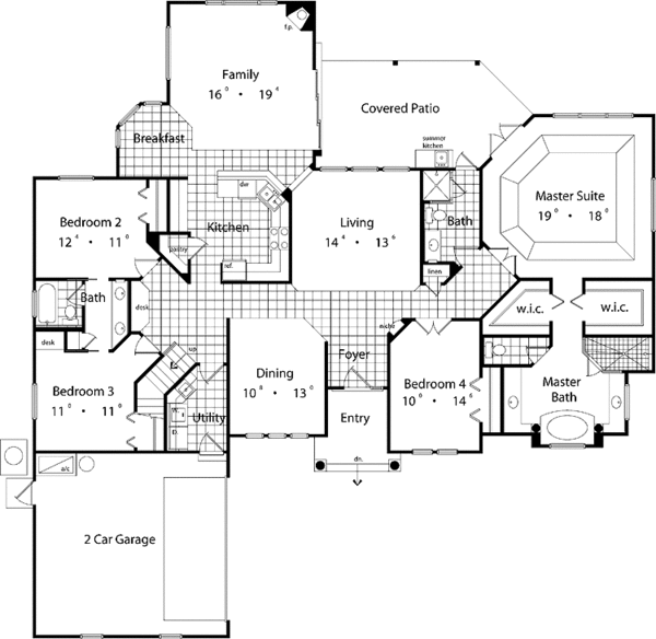 Home Plan - Classical Floor Plan - Main Floor Plan #417-529