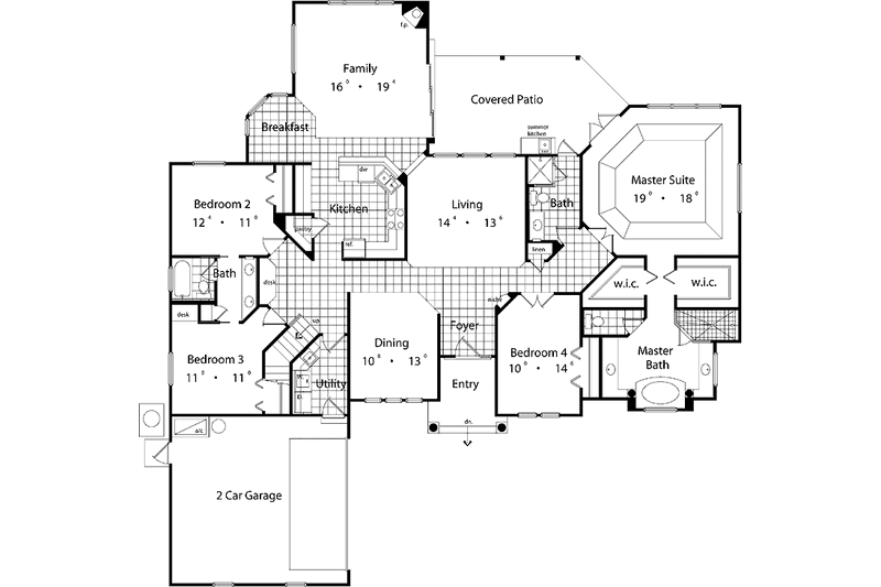 Home Plan - Floor Plan - Main Floor for Classical House Plan #417-529 - 4 bed, 3 bath