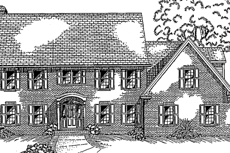 House Blueprint - Colonial Exterior - Front Elevation Plan #994-17