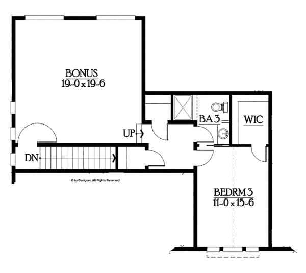 Ranch Floor Plan - Upper Floor Plan #132-554