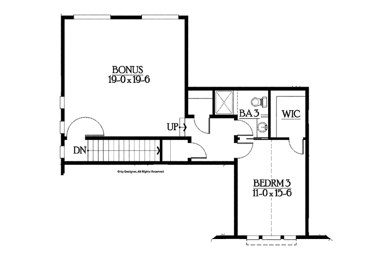 Dream House Plan - Floor Plan - Upper Floor for Ranch House Plan #132-554 - 3 bed, 3.5 bath
