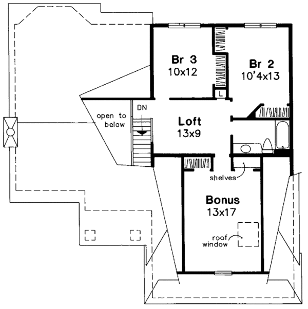 House Plan Design - Prairie Floor Plan - Upper Floor Plan #320-1066