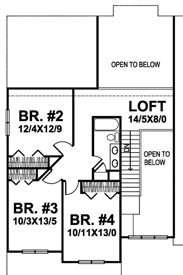 House Plan Design - Country Floor Plan - Upper Floor Plan #320-835