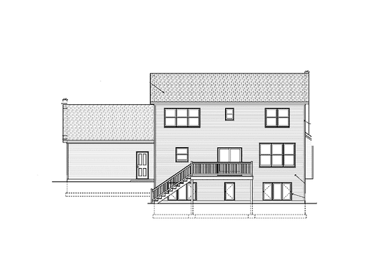 Exterior - Rear Elevation for Craftsman House Plan #928-137 - 3 bed, 2.5 bath
