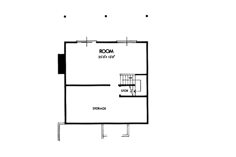 Dream House Plan - Floor Plan - Lower Floor for Contemporary House Plan #320-1187 - 2 bed, 2 bath