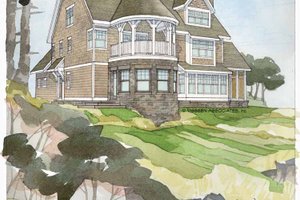 Exterior - Rear Elevation 1 for Craftsman House Plan #928-34 - 3 bed, 3 bath