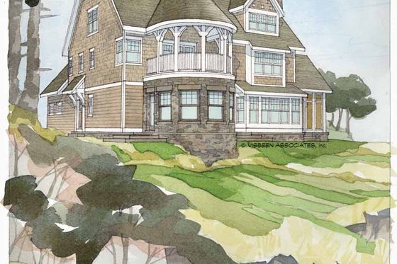 Exterior - Rear Elevation 1 for Craftsman House Plan #928-34 - 3 bed, 3 bath