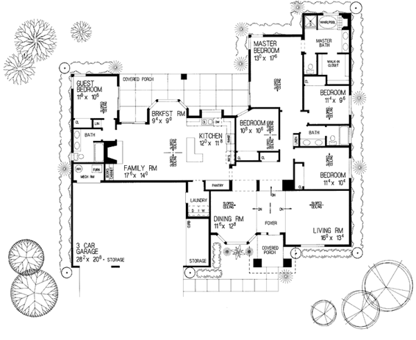 House Plan Design - Mediterranean Floor Plan - Main Floor Plan #72-907