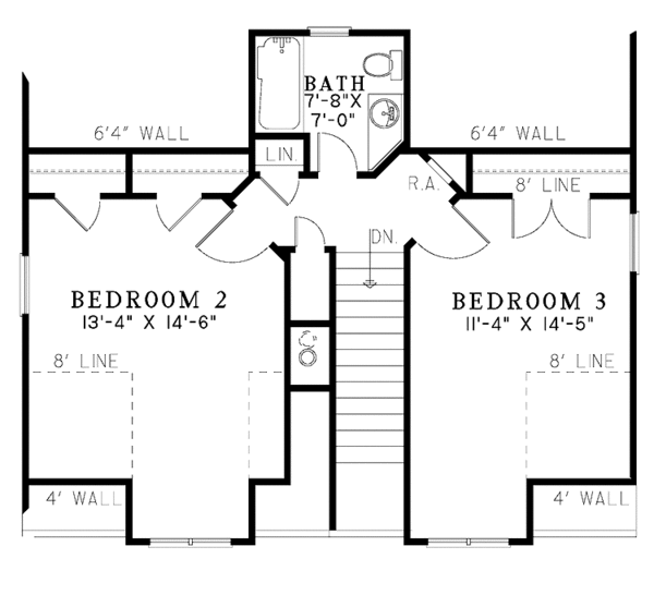 Architectural House Design - Country Floor Plan - Upper Floor Plan #17-3270