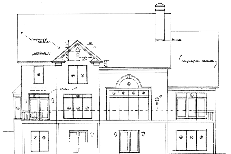 House Blueprint - Exterior - Rear Elevation for Traditional House Plan #453-435 - 3 bed, 2.5 bath