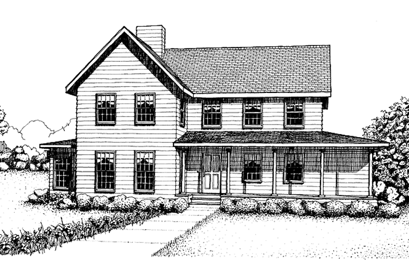 House Blueprint - Country Exterior - Front Elevation Plan #1051-1