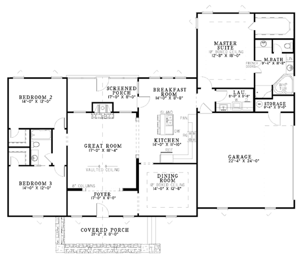 Dream House Plan - Country Floor Plan - Main Floor Plan #17-2901