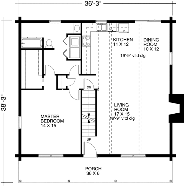 Dream House Plan - Cabin Floor Plan - Main Floor Plan #964-4