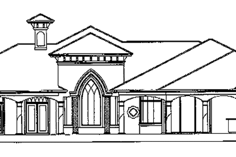 Home Plan - Exterior - Rear Elevation 1 for Mediterranean House Plan #930-98 - 4 bed, 4.5 bath