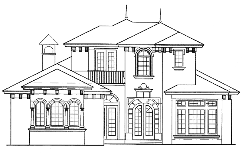 Home Plan - Mediterranean Exterior - Front Elevation Plan #417-763