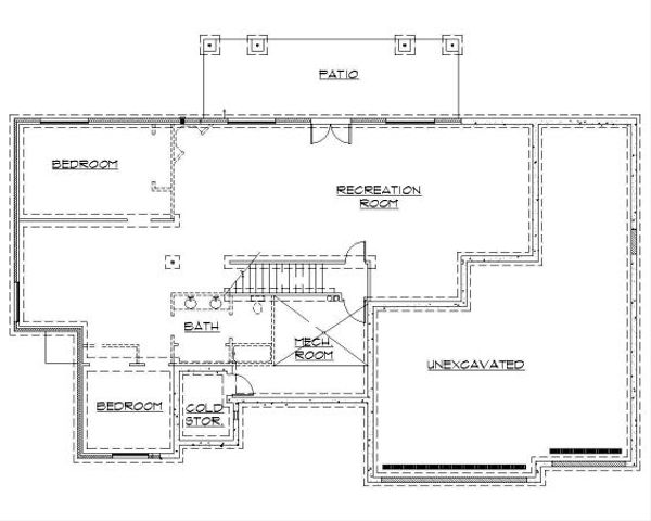 Home Plan - Traditional Floor Plan - Lower Floor Plan #5-124