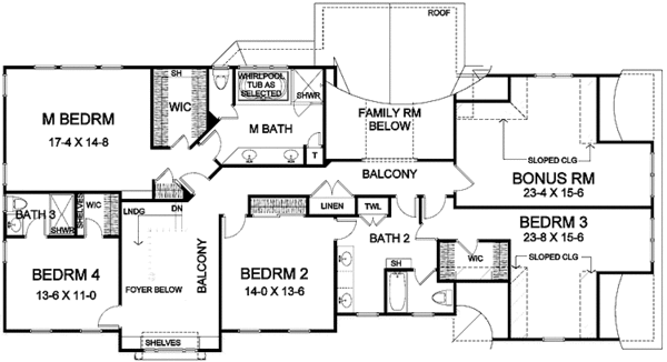 House Design - Classical Floor Plan - Upper Floor Plan #328-442