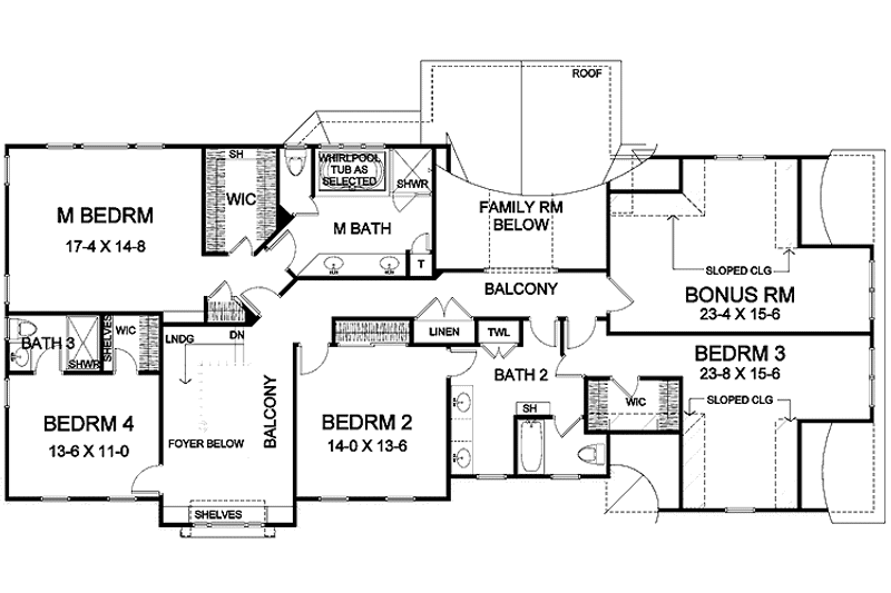 Home Plan - Floor Plan - Upper Floor for Classical House Plan #328-442 - 4 bed, 3.5 bath