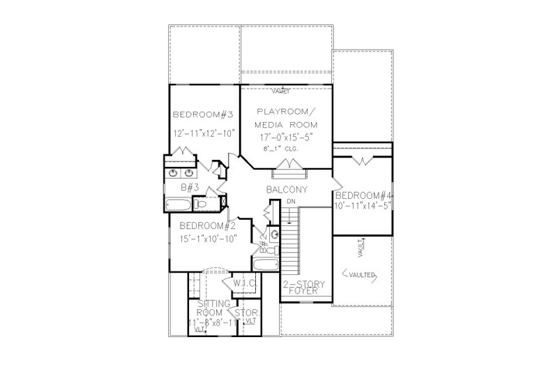 Home Plan - Floor Plan - Upper Floor for Traditional House Plan #54-582 - 4 bed, 3 bath