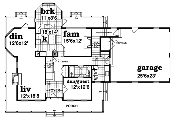 House Blueprint - Victorian Floor Plan - Main Floor Plan #47-932