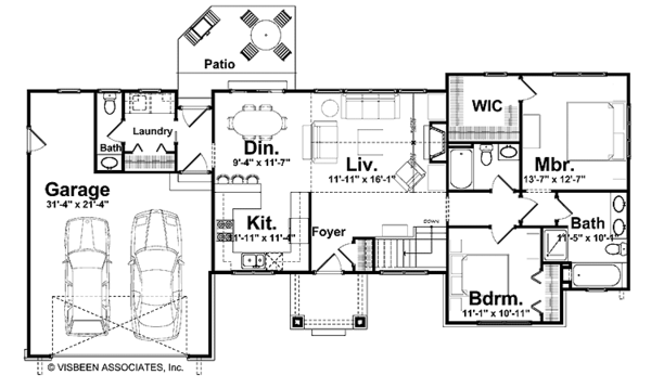 Craftsman Floor Plan - Main Floor Plan #928-150