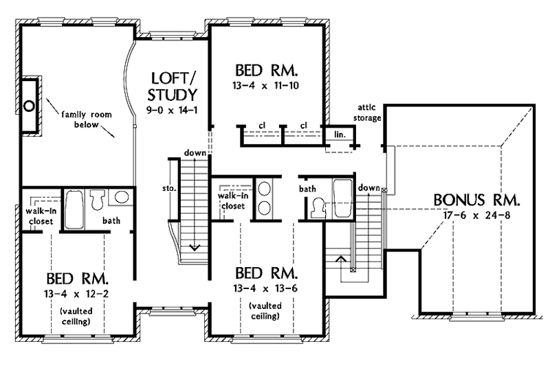Architectural House Design - Floor Plan - Upper Floor for Traditional House Plan #929-573 - 4 bed, 3.5 bath
