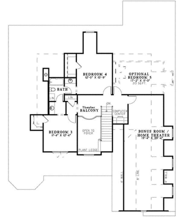House Design - European Floor Plan - Upper Floor Plan #17-1170