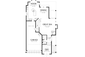Floor Plan - Main Floor for Bungalow House Plan #48-791 - 3 bed, 2.5 bath