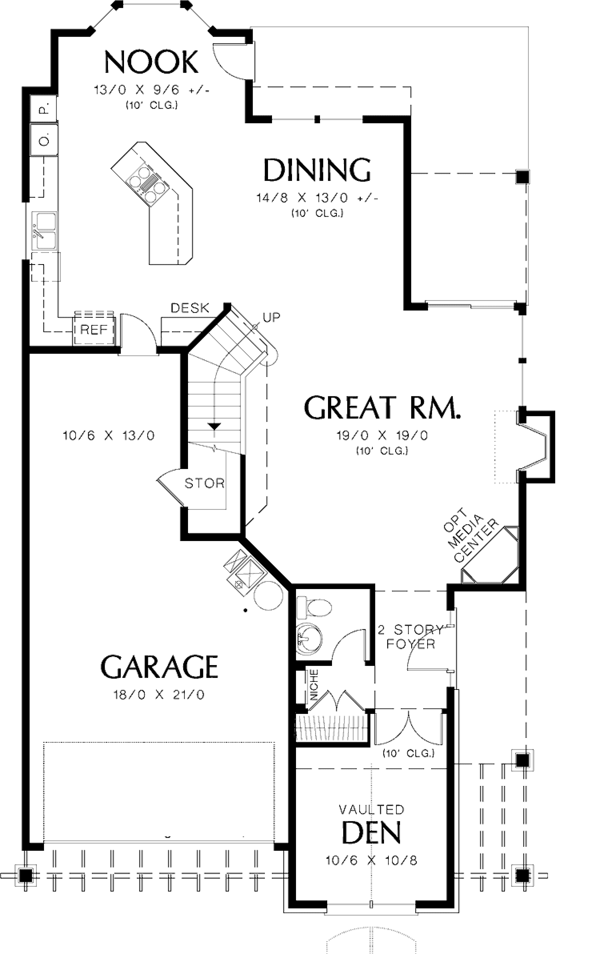 Dream House Plan - Bungalow Floor Plan - Main Floor Plan #48-791