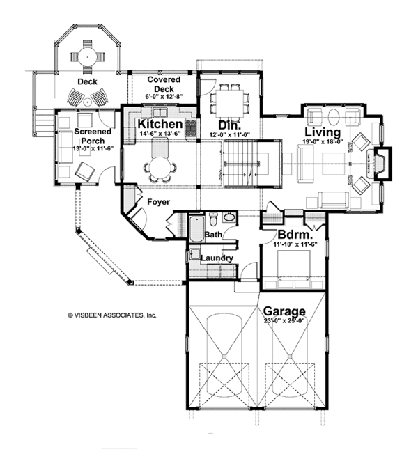 House Plan Design - Craftsman Floor Plan - Main Floor Plan #928-219