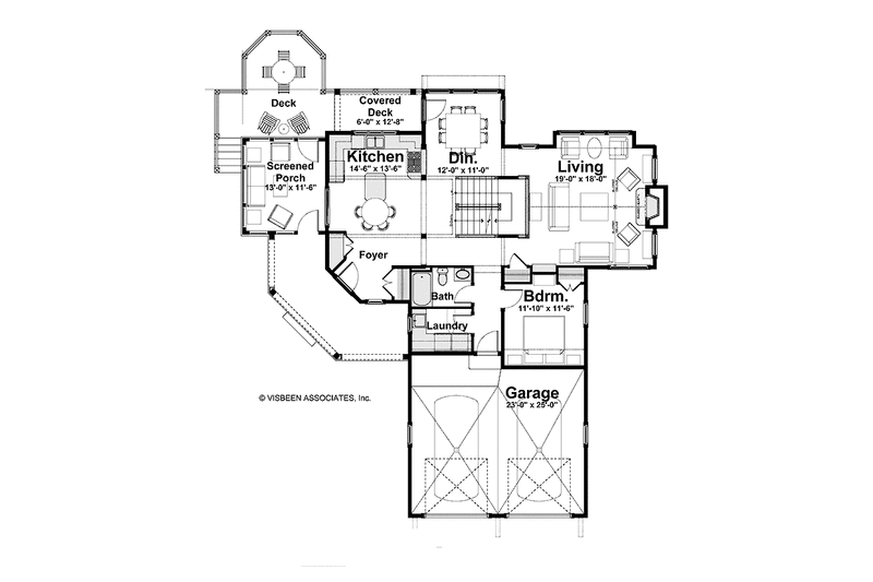Home Plan - Floor Plan - Main Floor for Craftsman House Plan #928-219 - 3 bed, 3 bath