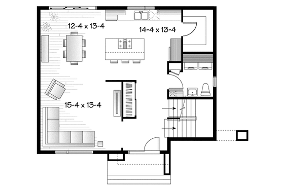 Floor Plan - Main Floor for Contemporary House Plan #23-2586 - 3 bed, 1.5 bath