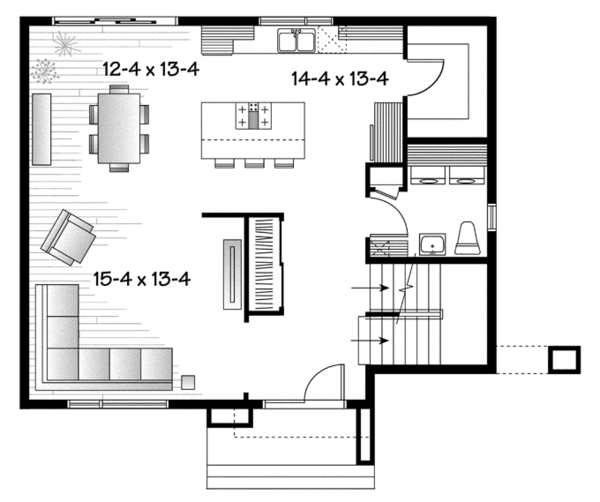 House Plan Design - Contemporary Floor Plan - Main Floor Plan #23-2586