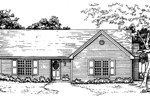 Ranch Exterior - Front Elevation Plan #30-212