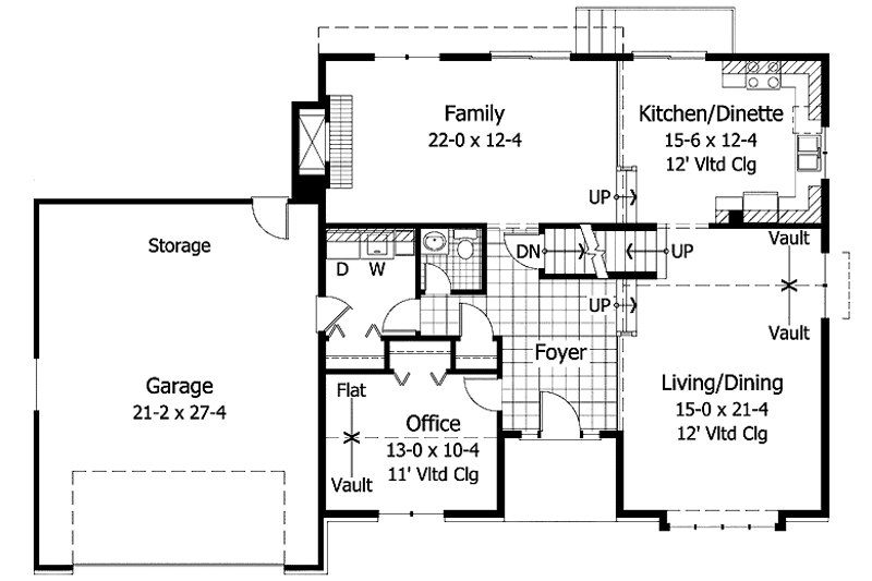 Home Plan - Floor Plan - Main Floor for Colonial House Plan #51-699 - 3 bed, 2.5 bath