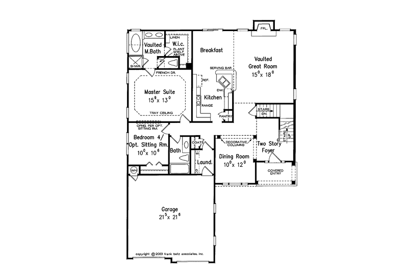 House Blueprint - Floor Plan - Main Floor for Country House Plan #927-824 - 4 bed, 3 bath