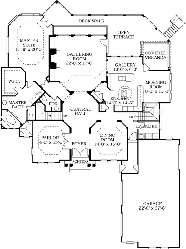 Home Plan - Mediterranean Floor Plan - Main Floor Plan #453-185
