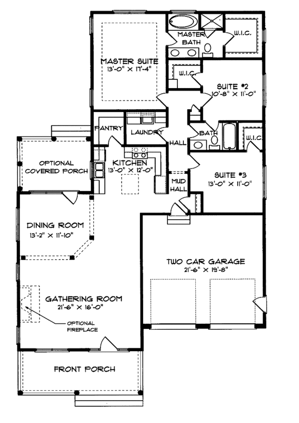 House Design - Country Floor Plan - Main Floor Plan #413-894