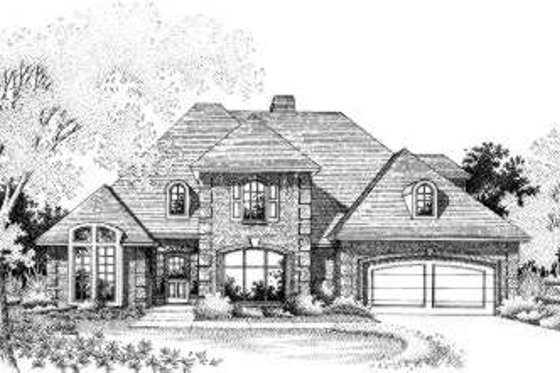 Exterior - Front Elevation for European House Plan #310-185 - 4 bed, 3.5 bath