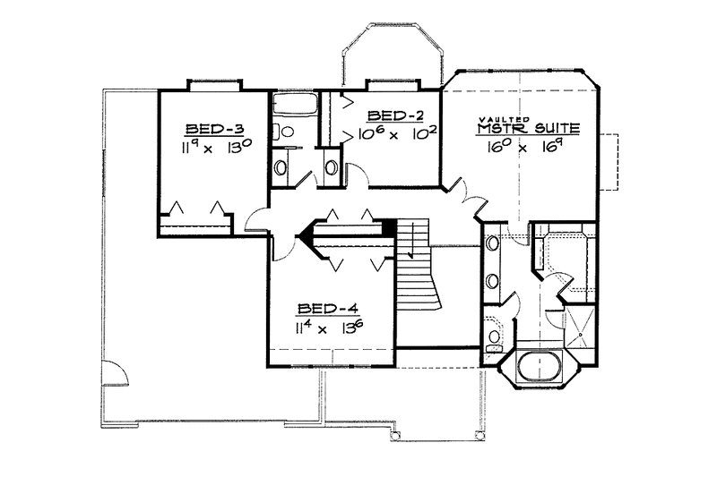 Dream House Plan - Floor Plan - Upper Floor for Traditional House Plan #308-255 - 4 bed, 2.5 bath
