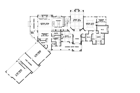 Floor Plan - Main Floor for Traditional House Plan #54-512 - 3 bed, 3.5 bath