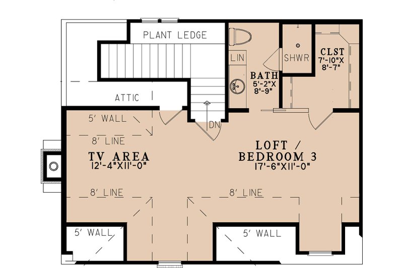 House Blueprint - Floor Plan - Upper Floor for Cottage House Plan #923-489 - 3 bed, 3.5 bath